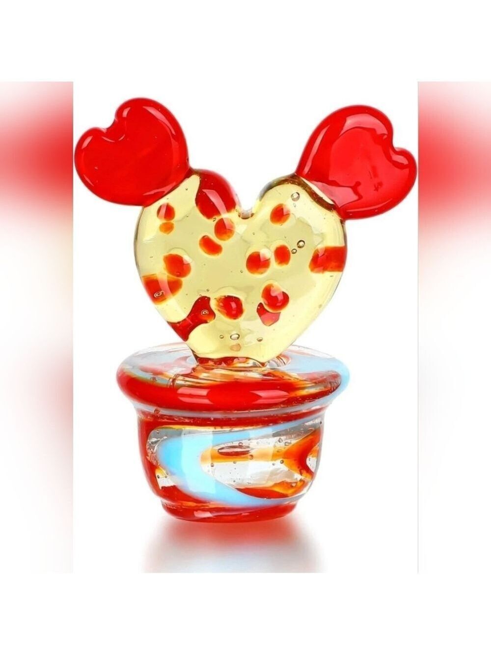 QFkris 1.9'' Mini Cactus Art Hand Blown Glass Figurine Collectibles